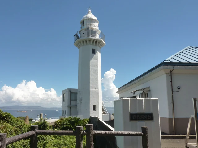 青空の下に立つ観音埼灯台