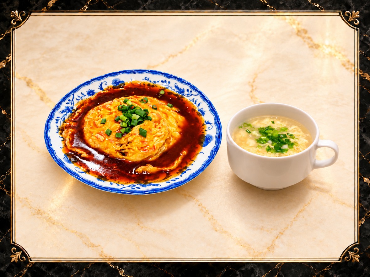 カニ玉ライス（スープ付き）